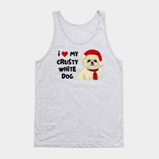 Christmas Maltese Terrier Owner of Maltese Shih Tzu Malshi Puppy Crusty White Dog Tank Top